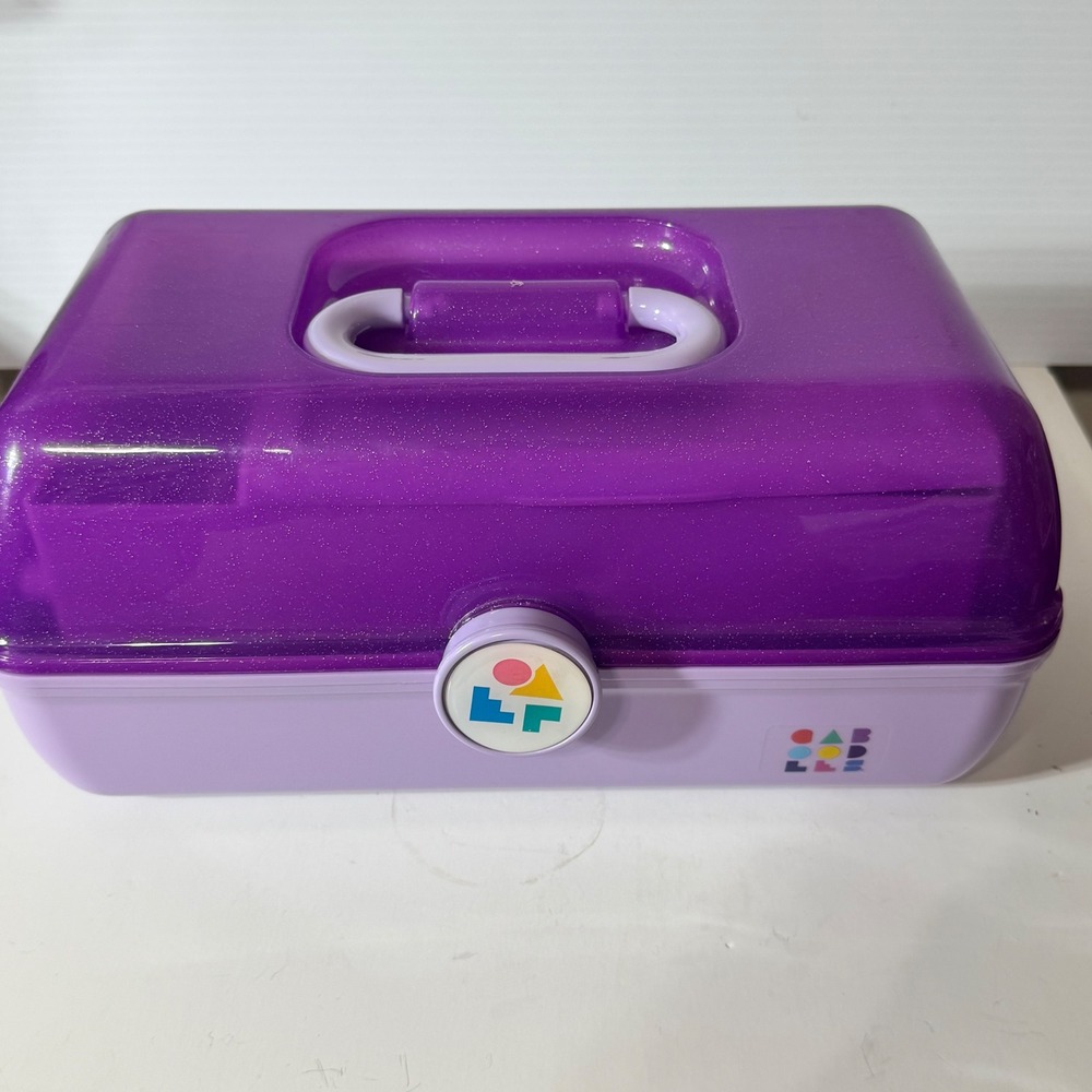 Caboodles On-The-Go Girl Makeup Case Purple Glitter Lavender Model 5626 USA Made